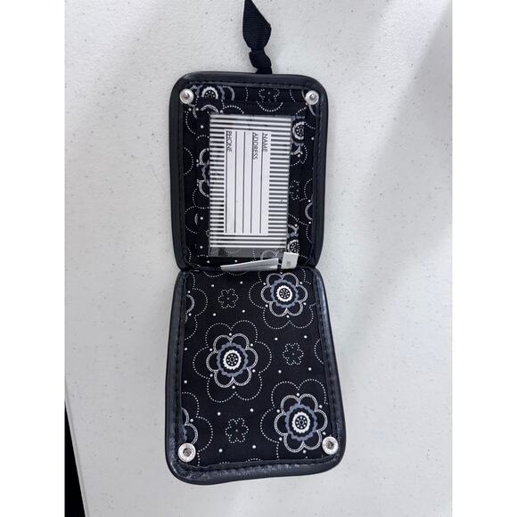 NEW!! "THIRTY ONE" Black & White Luggage Tag Travel ID Holder Fabric Nylon - Picture 2 of 4